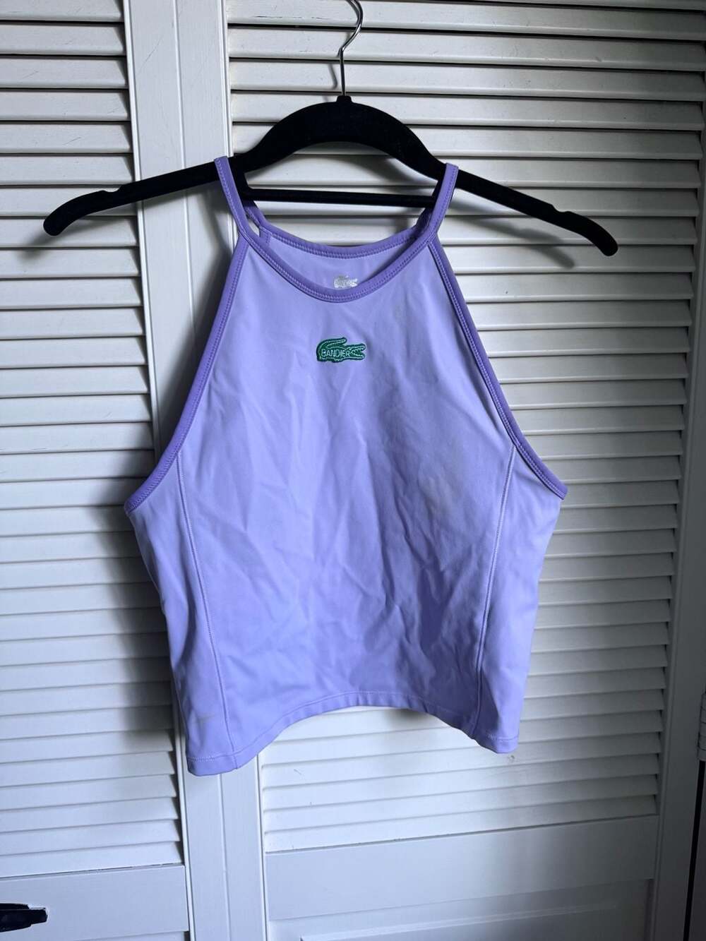 Lacoste x Bandier All Motion Halter Tank Top in Lilac